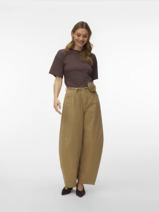 VERO MODA - VMKAITLIN HR WIDE COLORED BARREL JEANS Kelp - Gr. - 32