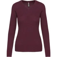 Kariban Sweatshirt Damenpullover mit V-Ausschnitt