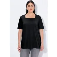 Ulla Popken T-Shirt T-Shirt A-Linie Carré-Ausschnitt Halbarm