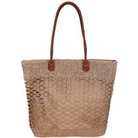 MIRROSI Strandtasche aus Papierstroh, Der perfekte Begleiter für Sommer & Urlaub, ca. 48x38x12cm