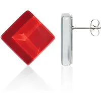 ALEXASCHA Paar Ohrstecker Quadratische Statement Ohrringe aus Glas • handgemacht