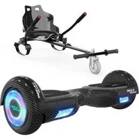 Mega Motion Balance Scooter 6.5 Zoll Hoverboards mit Sitz Hoverkart und Bluetooth und LED-Licht, 15 km/h, mit einem Go-Kart, Geschenk für Kinder und Jugendliche