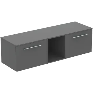 Ideal Standard Möbel-Set 160cm i.life B 2 Auszüge 1 mi.off.Fach Gr.Chrom Quarzgrau matt, T5846NG T5846NG