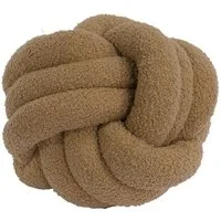REALLaxx Dekokissen Knotenkissen, runder Knotenball, 25cm, Zierkissen mit modernem Teddy-Bezug