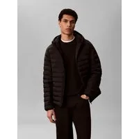 Calvin Klein Funktionsjacke LS HOODED NYLON CHANNELED PUFFER Regular fit, mit Rundhalsausschnitt
