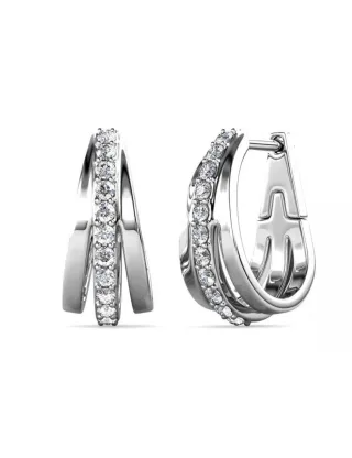 Aurielle Ringohrringe - Silber und Kristall