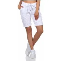 OriginalYou Chinoshorts Damenhose Kurze Damen Sommerhose Chino Shorts Schlupf Bermuda Stretchgewebe in modernem Knitterlook, elastischer Bund mit Kordelzug