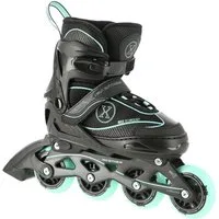 NILS EXTREME Inlineskates Inliner verstellbare Inline Skates, Größe 31-42 Schwarz/Mint, Ideal für Groß und Klein
