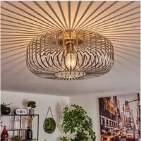 hofstein Deckenleuchte moderne Deckenlampe aus Metall in Silberfarben, ohne Leuchtmittel, Deckenleuchte Lichteffekt, Ø40cm, 1x E27, ohne Leuchtmittel