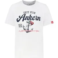 Eight2Nine T-Shirt Damen Baumwollshirt maritim Printshirt, maritime Motive: Anker, Moin, Strandkorb