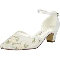 White Lady 878 ivory-natura - bestickte Brautschuhe Pumps