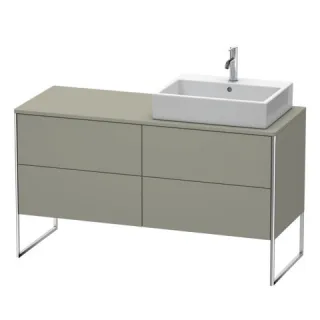 Duravit XSquare Konsolenwaschtischunterbau bodenstehend Stein Grau Seidenmatt 1400x548x778 mm - XS49 XS4923R9292