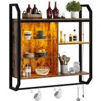 Bestier Wandregal Küchenregal, LED-Gaming-Regale (19.8 x 84 x 88.6 cm) mit verstellbarem, Badezimmer Regal, Schweberegal für Gaming Zimmer, Wein, Kaffee Bar