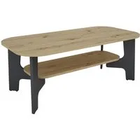 byLIVING Couchtisch JONNY, Tischplatte Artisan Eiche o. Old Wood, Gestell anthrazit, Ablageboden