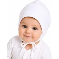 La Bortini Erstlingsmütze Mütze Babymütze Baby Haube in Weiß für Neugeborene aus reiner Baumwolle, 32 34 36 38 40 42 44 46