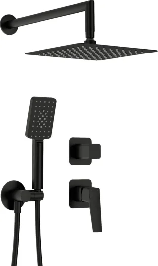 Neuesbad Serie 660 Unterputz-Duschset mit Kopfbrause, Schwarz NB1DENQLN9YK1