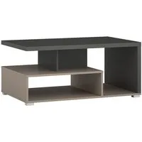 Lomadox Couchtisch SELCE-83, in anthrazit mit beige, offene Fächer, 100 cm breit