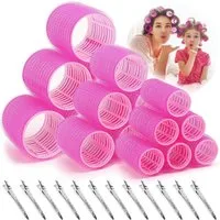 MOPUEA Haarspange Haarstyling-Set Lockenwickler locken Set Selbstklebende Haarrolle, 28-tlg., 18 Stück Lockenwickler und 10 Stück Haarspangen