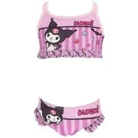 Hello Kitty Bügel-Bikini Kuromi Badeanzug Zweiteiler Kinder Lila für Schwimmbad und Ferien
