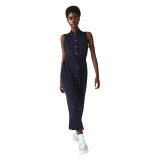 Lacoste - T-Shirt-Kleid für Damen, Mit Kragen (Dunkles Marineblau)