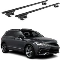 OMAC Dachträger Alu für VW Tiguan AD1 Allspace BW2 2016-2025 5 türig Schwarz ABE 2x (2-St), Wasserbeständig,Abnehmbar,Multifunktional,Leichtgewichtig