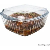 MamboCat Auflaufform MamboCat Borcam Brat- & Backform mit Deckel 1,7L Glas Auflaufform, Glas