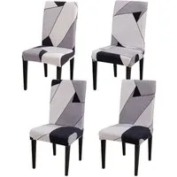 Vivi Idee Stuhlbezug Stuhlhussen 4/6er Set Spannbezug für Esszimmerstühle Schwingstuhl, Elastische Waschbar Hochzeit Büro Partys Deko