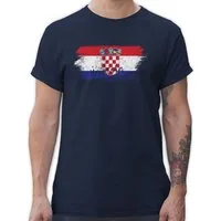Shirtracer T-Shirt Kroatien Vintage 2026 Fussball WM Fanartikel