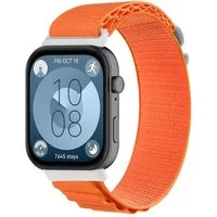 Wigento Smartwatch-Armband Elastische Sport Nylon Huawei Watch Fit 5 4 / Fit 5 4 Pro / 3 Orange, Ersatz Austausch Nylon Sport Armband