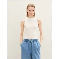 TOM TAILOR Denim Trägertop T-Shirt Ripp Top mit Stehkragen