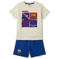 FC Barcelona Pyjama - Kinder Nachtwäsche Kurzarm Sommer Schlafset Baumwolle (2 tlg)