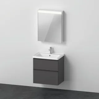 Duravit D-Neo Möbelwaschtisch mit Waschtischunterbau und Spiegelschrank 650x480x2000 mm - DE0115L494 DE0115L4949