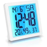 BEARWARE Wecker digital, Licht, Temperatur, Luftfeuchtigkeit, Datum, Uhrzeit, Snooze LCD Hintergrundbeleuchtung, Schlummerfunktion, für zuhause & unterwegs