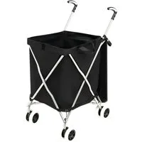 COSTWAY Einkaufstrolley, 90 l, bis 55 kg, mit Rädern & Griff, klappbar