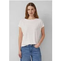 s.Oliver Kurzarmshirt T-Shirt Fließendes Jersey-Shirt mit überschnittenen Schultern