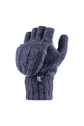 Women's Thermal Converter Fingerless Cable Knit 2.3 tog Handschuhe