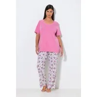 Ulla Popken Pyjama Pyjama Elefanten V-Ausschnitt Halbarm Taschen