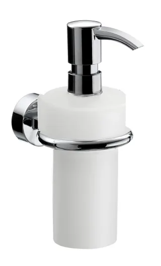 emco rondo 2 Seifenspender Behälter Kunstoff weiss, 245 ml Kunststoff pumpe chrom, chrom, 452100102 452100102