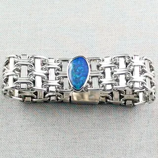 Opal-Armband aus Silber mit Black Crystal Opal 3,05 ct