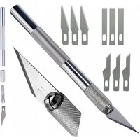 Festivalartikel Messerklinge Modellbau Skalpell Set Präzisionsmesser + 9 Klingen Edelstahl (1-St)