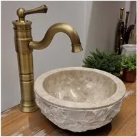 Kinaree Waschbecken Badezimmer Handwaschbecken Marmor natur, Jedes Stück ein Einzelstück