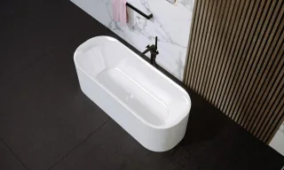 Riho freistehende Badewanne Devotion 180x80 B2W weiß Sparkle Mood, B096002005 B096002005