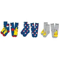Textiel Trade B.V. Langsocken Pokémon 3er-Pack Baumwollmix Strümpfe mit Motivdruck