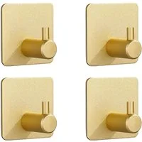 Blusmart Handtuchhaken 4 Stück Handtuchhalter Wandhaken Selbstklebend, für Badezimmer, (Edelstahl, 4-St., Wandhaken), Handtuchhaken ohne Bohren