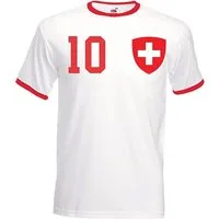 Youth Designz T-Shirt Schweiz Herren T-Shirt im Fußball Trikot Look mit trendigem Motiv
