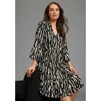 Laura Scott CURVE Jerseykleid Große Größen figurumspielende Passform mit Volants, aus Viskosemischung