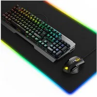 Titanwolf Mechanisches Keyboard, Mouse & RGB Mousepad Gaming Bundle Tastatur-, Maus- und Mauspad-Set, (Spar-Set, 3 St), Anti-Ghosting, LED 19 Modi, Makro, 10800dpi, XXL Schreibtischunterlage