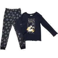 Lily & Dan Schlafanzug Kinder Schlafanzug für Mädchen, Pyjama aus 100% Baumwolle 2-teiliges Set besteht aus Oberteil und Hose, langarm