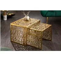 riess-ambiente Couchtisch ABSTRACT 50cm gold (Set, 2-St., 2x Couchtisch), Wohnzimmer · Metall · eckig · Modern Design