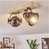 hofstein Deckenleuchte »Biati« verstellbare Deckenlampe, Metall/Holz/Glas, Braun/Kupfer/Natur, ohne Leuchtmittel, 2xGU10, max. 50 Watt, dreh-/schwenkbarer Spot im Retro Design